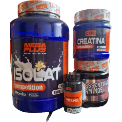 Isolat 2kg ,Kreatina 300g, Essential amino 600gr, Multivitamin/mineral 60cap.